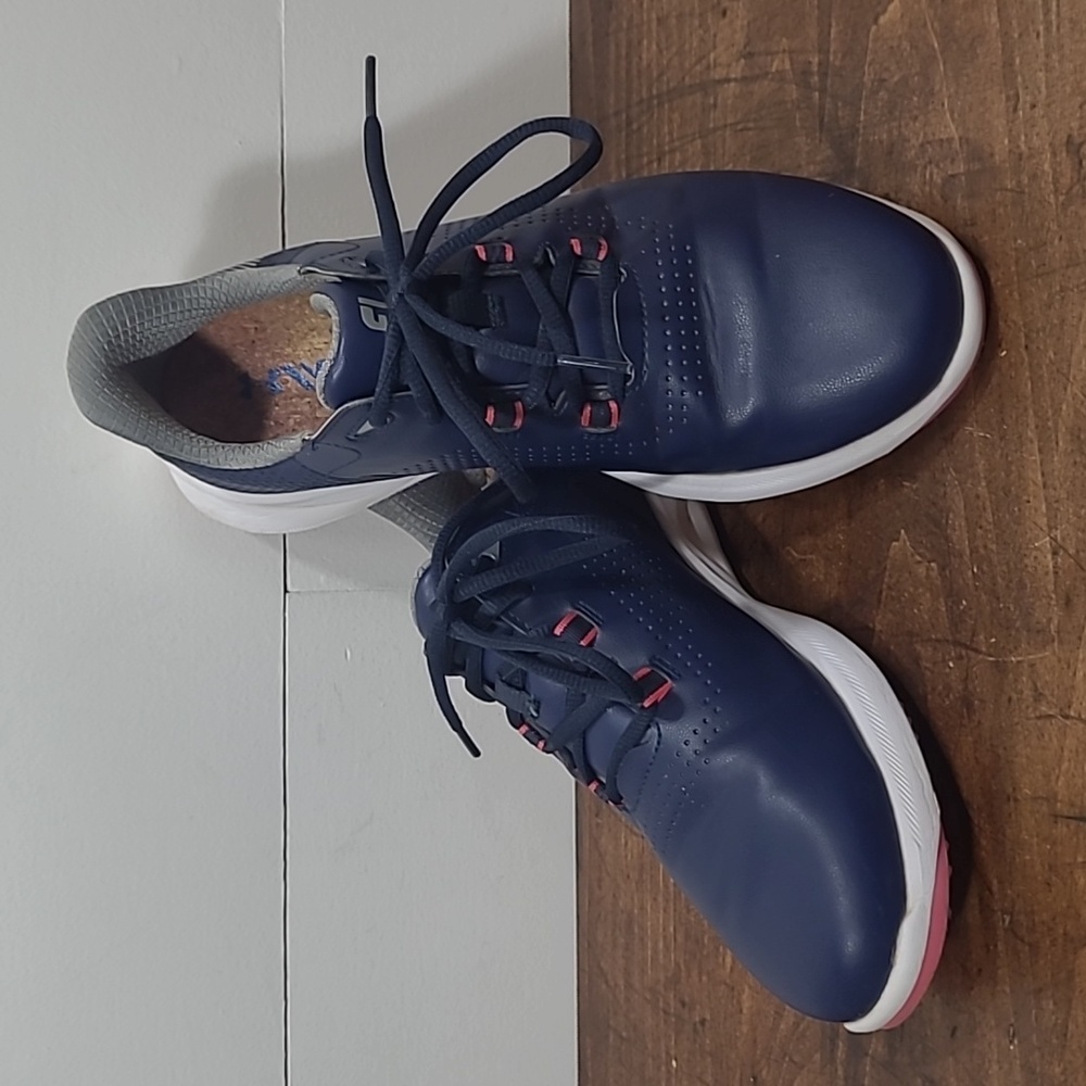 FootJoy Navy Blue and Gray Women's Athletic Shoes with Pink Accents